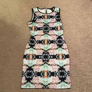 H&M Kaleidoscope Sleeveless Bodycon Dress Size S